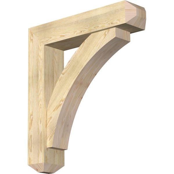 Ekena Millwork Thorton Craftsman Rough Sawn Bracket w/ Offset Brace, Douglas Fir, 8"W x 36"D x 40"H BKT0806X36X40THR04RDF - main